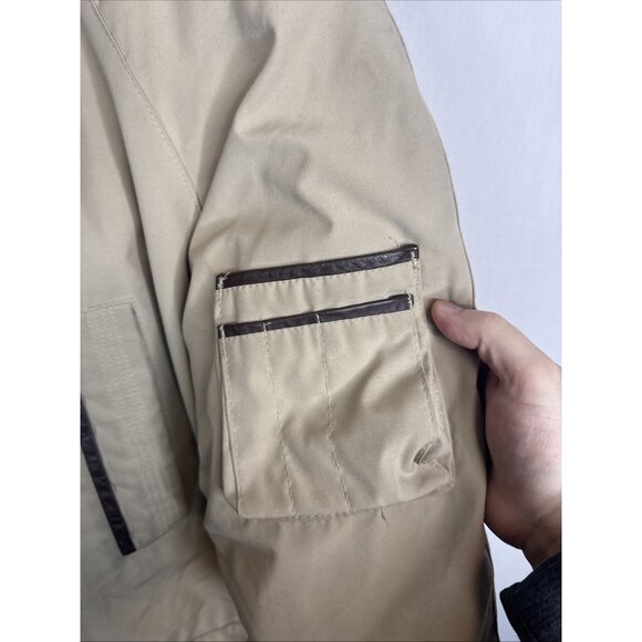 Vintage Club International Down Parka Beige Fur Trim Hood Canada Made Men L - Picture 3 of 10